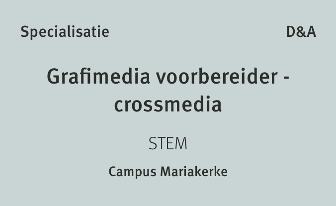 Specialisatie – 03 – Grafimedia voorbereider – Crossmedia